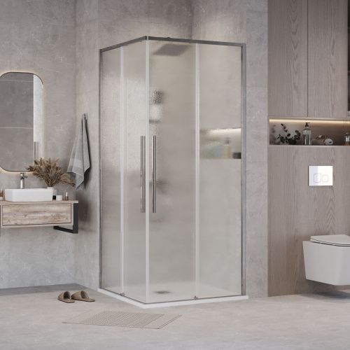 Душевая дверь Grossman Galaxy 1/2.K33.01.10.10.02 100х195 стекло текстурное профиль хром - фото 3