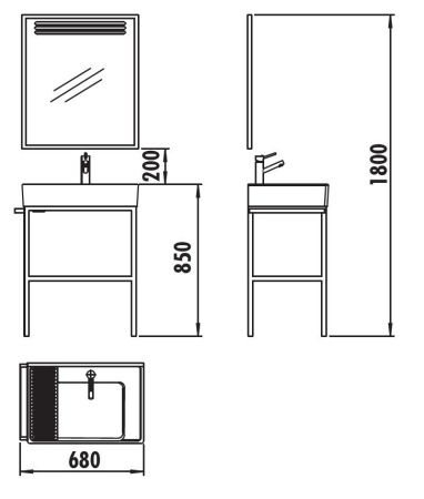 Зеркало Creavit Arya AR065-A.SS 80х70