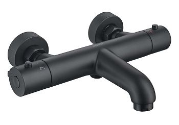 Смеситель для ванны Aquatek ВЕГА AQ1043MB настенный черный с термостатом