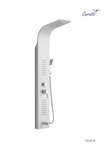 Душевая панель Cerutti SPA CT10402 настенная цвет белый - фото 2