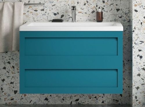 Тумба под раковину Art&Max PLATINO AM-Platino-900-2C-SO-TM 90х50 подвесная цвет синий - фото 2
