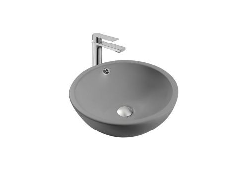 Раковина из сантехнического фарфора Aquatek AQ5354-MG 40х40 накладная цвет серый без отверстий под смеситель