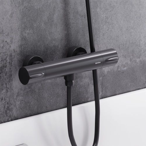 Смеситель для душа Damixa Scandinavian Pure 366000300 настенный черный с термостатом - фото 4