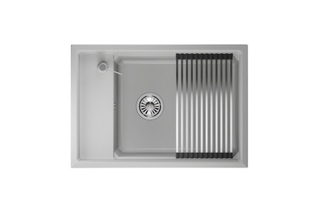 Кухонная мойка Granula Kitchen Space 7305, АРКТИК 75х50 цвет белый поверхность матовая