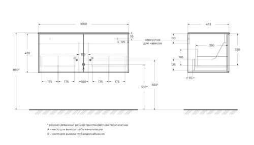 Тумба под раковину Cezares PORTOFINO 55935 100х50 - фото 2