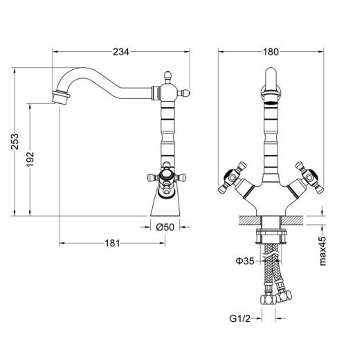 Смеситель Timo Nelson 0143/03F на раковину черный - фото 2