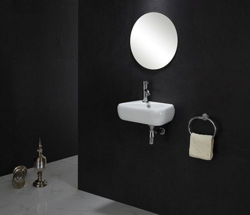 Раковина из сантехнического фаянса CeramaLux 9275R 50х30 подвесная цвет белый 1 отверстие под смеситель - фото 4