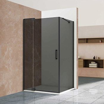 Душевой уголок Vincea Extra VSR-1E901090CGB 100х90 стекло тонированное профиль черный без поддона