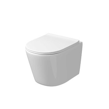 Унитаз подвесной Grossman Торнадо GR-4477SQ белый с сиденьем микролифт безободковый смыв торнадо