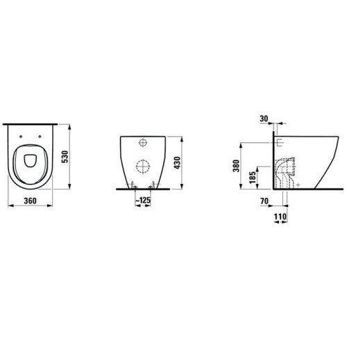 Чаша унитаза напольная Laufen Pro 8.2295.6.000.000.1 цвет белый без сиденья безободковая - фото 2