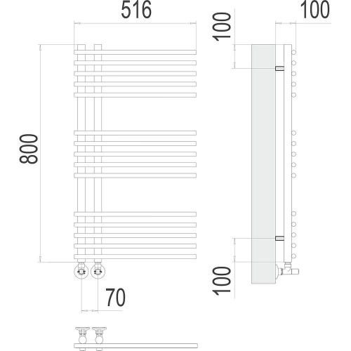 Полотенцесушитель водяной Terminus 4670078530486 50х80 хром - фото 3
