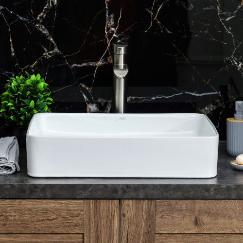 Раковина из сантехнического фарфора Melana 7050K-805 50х40 накладная цвет белый без отверстий под смеситель - фото 4