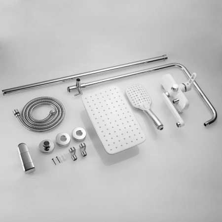 Душевая стойка Shevanik S8136F настенная цвет белый