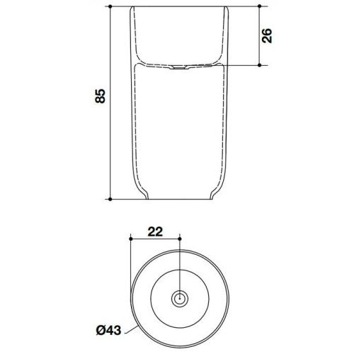 Раковина из искусственного камня Falper Homey WD20430000000 40 см напольная цвет белый без отверстий под смеситель - фото 2