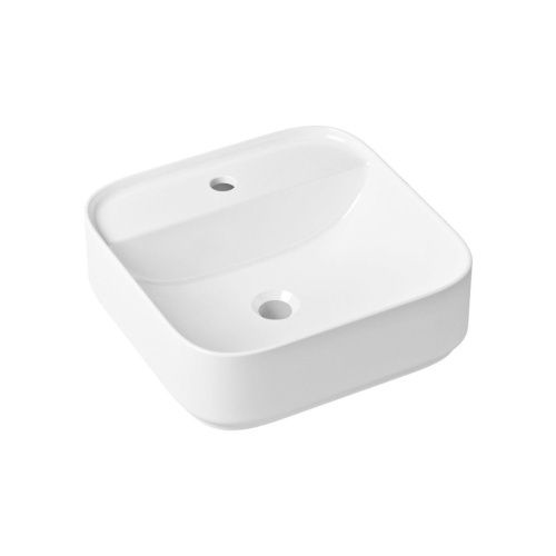Раковина из сантехнического фарфора Lavinia Boho Bathroom Sink Slim 33311007 40х40 накладная цвет белый 1 отверстие под смеситель - фото 2