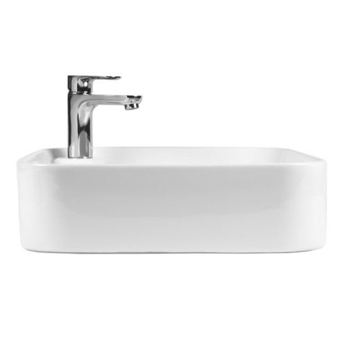 Раковина из сантехнического фарфора Bond Cube S04-430 40х40 накладная цвет белый 1 отверстие под смеситель - фото 4