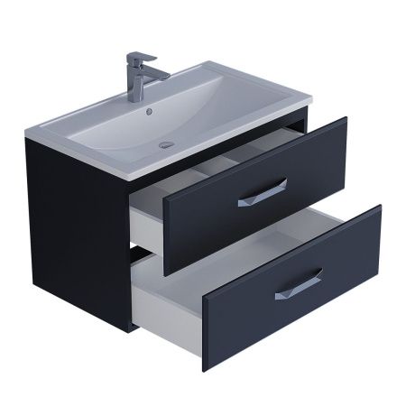 Тумба под раковину Uperwood Foster 291020517 80х50 подвесная цвет черный