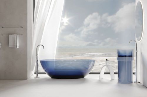 Ванна из полиэфирной смолы Abber Kristall AT9701Saphir 165х80 отдельностоящая овальная - фото 2