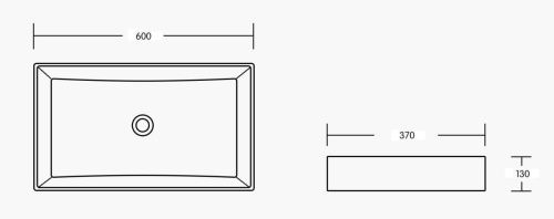 Раковина из сантехнического фарфора Milleau MIEL MU7060C-GW 60х40 накладная цвет белый без отверстий под смеситель - фото 2