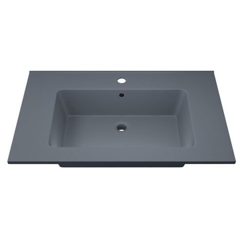 Раковина из искусственного камня Uperwood Parma Quartz 291003006 80х50 полувстраиваемая цвет серый - фото 4