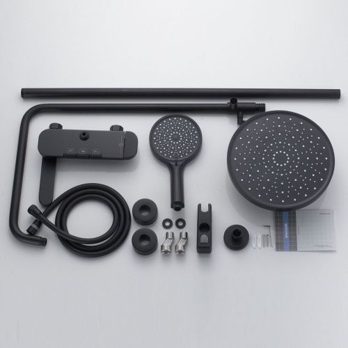 Душевая стойка Shevanik S4726H настенная цвет черный - фото 4