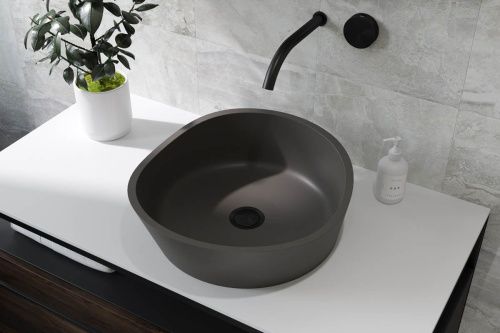 Раковина из искусственного камня Holbi MARS 2.02.003.44.4 40х40 накладная цвет серый - фото 2