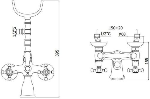 Смеситель для ванны с душем Paffoni Belinda FBLV022CR настенный хром - фото 4