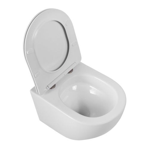 Унитаз подвесной BelBagno SFERA-R BB046CH-TOR/SC белый с сиденьем микролифт безободковый смыв торнадо - фото 3