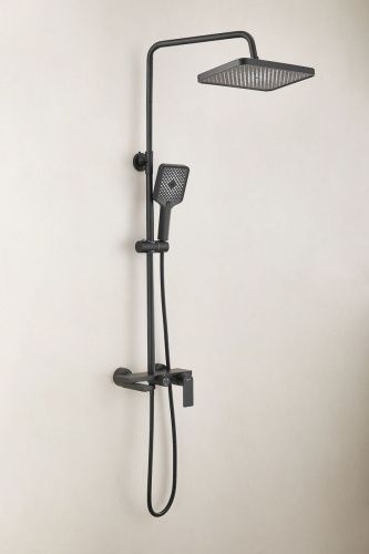 Душевая стойка Belz B678 B24678-7 настенная цвет черный - фото 3