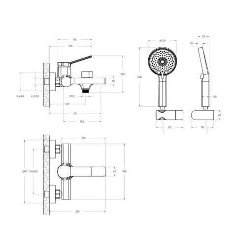 Смеситель BelBagno ALBANO ALBANO-VASM-CRM настенный хром - фото 4