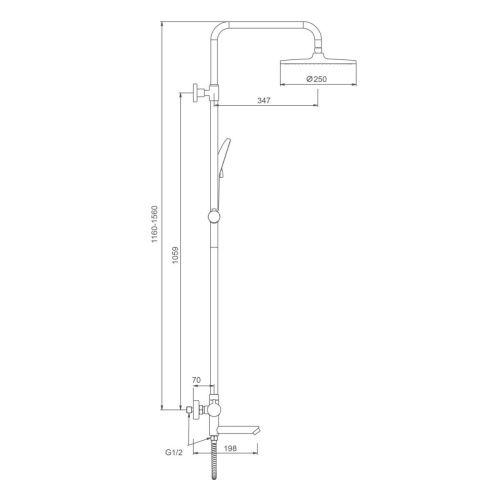 Душевая стойка Splenka S223.26 настенная цвет хром с термостатом - фото 3
