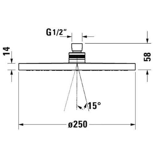 Верхний душ Duravit Showers UV0660018046 черный - фото 2