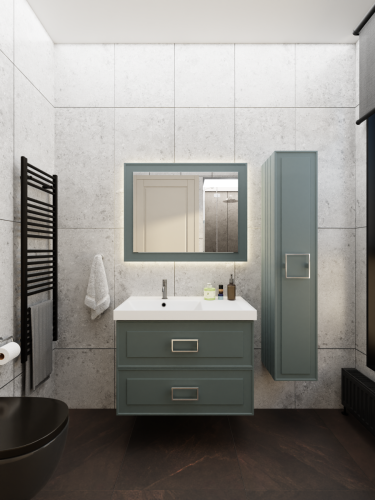 Тумба с раковиной La Fenice Cubo TWIN NFNC-01-CUB-G-90-2-2-90-2L 90х50 подвесная цвет серый - фото 5