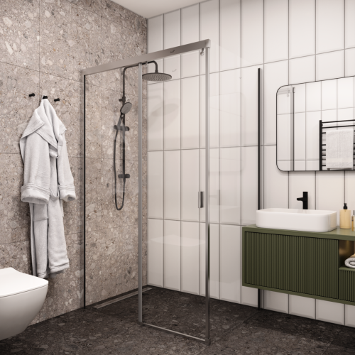 Душевой уголок Cerutti SPA MARBELLA 120 L 120х80 стекло прозрачное профиль хром без поддона - фото 4