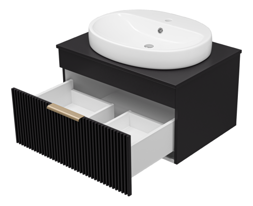 Тумба под раковину Brevita Enfida ENF-06070-0241Я 70х50 подвесная цвет черный - фото 4