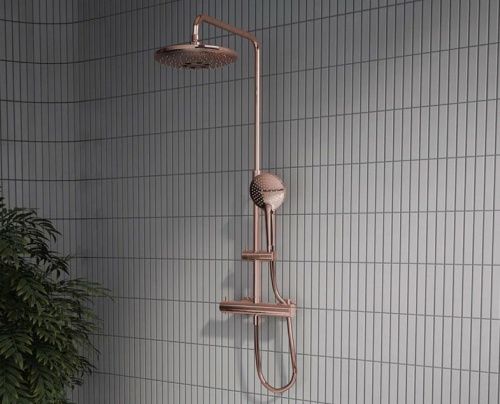 Душевая стойка Vitra Aquaheat A4720526EXP настенная цвет медь с термостатом - фото 2