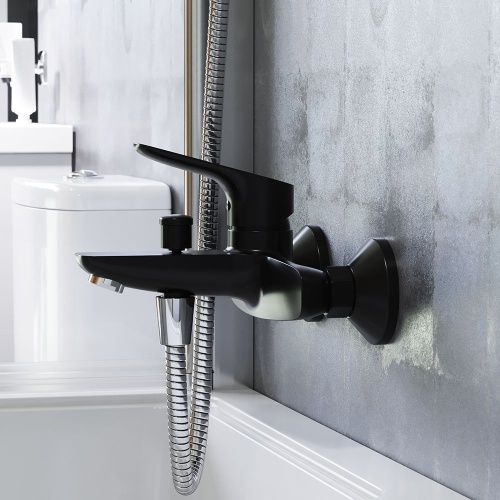 Смеситель для ванны и душа Damixa Jupiter 771000301 настенный черный - фото 3