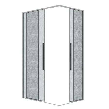 Душевой уголок Grossman Galaxy 300.K33.01.9080.10.02 90х80 стекло текстурное профиль хром без поддона