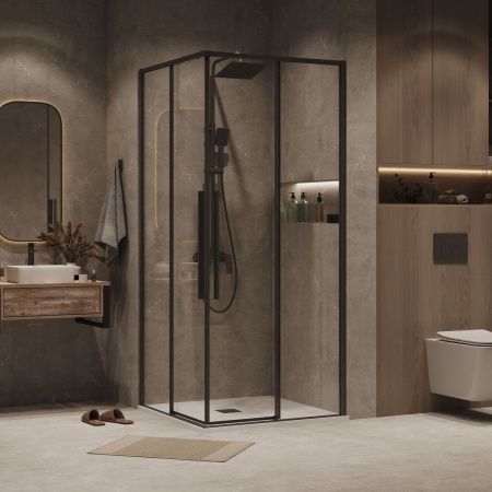 Душевая дверь Grossman Galaxy 1/2.K33.01.12.21.00 120х195 стекло прозрачное профиль черный