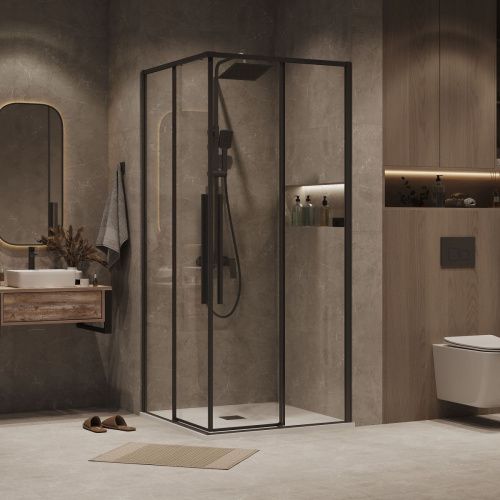 Душевая дверь Grossman Galaxy 1/2.K33.01.80.21.00 80х195 стекло прозрачное профиль черный - фото 3