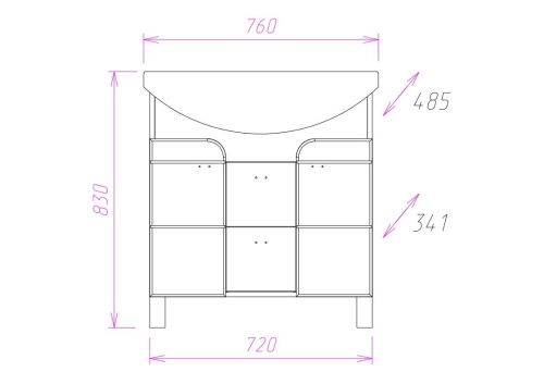 Тумба под раковину Onika Стиль 107512 70х30 напольная цвет белый/бежевый - фото 3