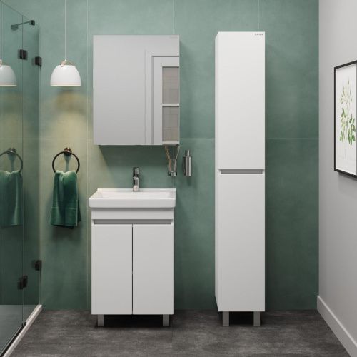 Тумба под раковину Onika Милтон 105561 50х40 напольная цвет белый - фото 2