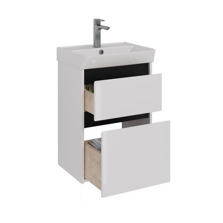 Тумба под раковину LeMark Combi LM03C50T-black 50х30 напольная цвет белый