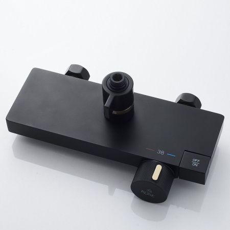 Душевая стойка Rose R1896H-6 настенная цвет черный с термостатом