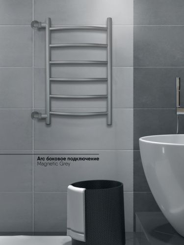 Полотенцесушитель водяной Indigo Arc LASW70-40MG-б/п-60 50х70 серый - фото 2