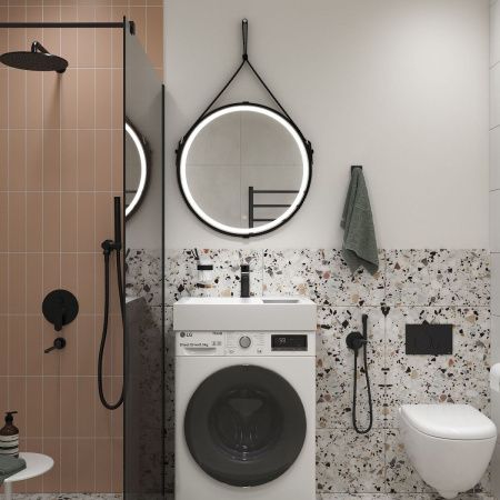 Раковина из искуственного мрамора Reflexion Tetra RF6050TE 50x60 над стиральной машиной цвет белый 1 отверстие под смеситель