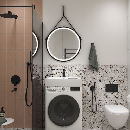 Раковина из искуственного мрамора Reflexion Tetra RF6050TE 50x60 над стиральной машиной цвет белый 1 отверстие под смеситель - фото 4