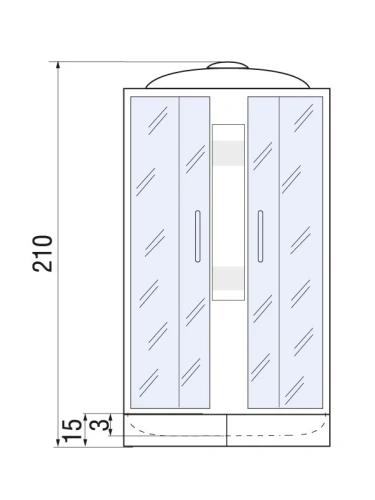 Душевая кабина River NARA LIGHT 10000002912 90х90 четверть круга с крышей ориентация универсальная - фото 2