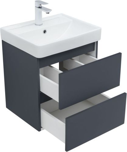 Тумба под раковину Aquanet Вега 2.0 00337946 50х40 подвесная цвет синий - фото 2