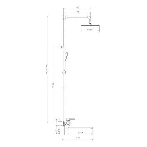 Душевая стойка ProHanss P31.24.03 настенная цвет золото - фото 3